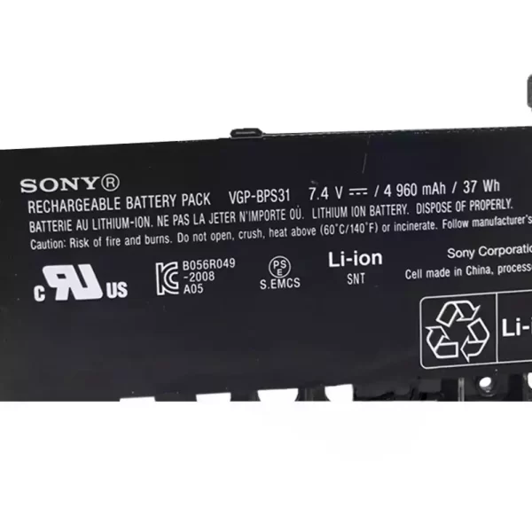 Bateria para portátil SONY VGP-BPS31 - Image 3