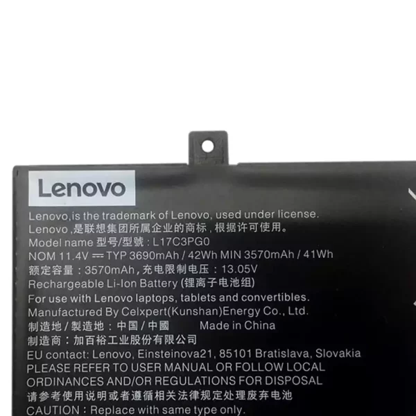 Bateria para portátil LENOVO L17C3PG0,5B10Q38232 - Image 3