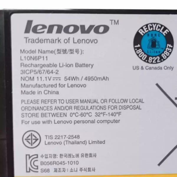 Bateria para portátil LENOVO L10N6P11,L10C4P11 - Image 3