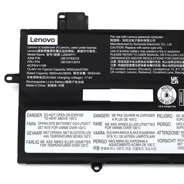 Bateria para portátil LENOVO Thinkpad X1 Carbon 9th 10th Gen 2021 2022,Thinkpad X1 Yoga 6th 7th Gen 2021 2022 - Image 3