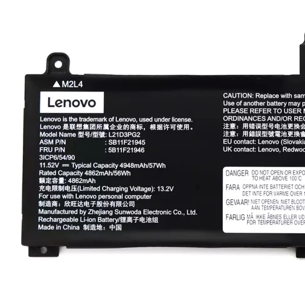 Bateria para portátil LENOVO L21D3PG2 L21D3PG1 - Image 3