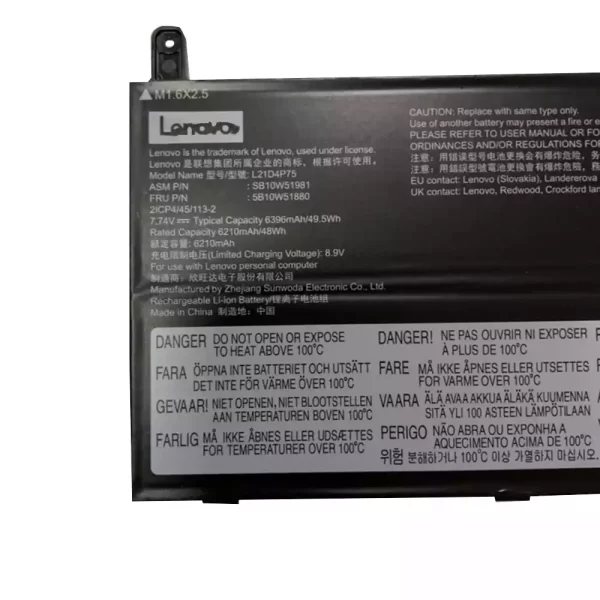 Bateria para portátil LENOVO L21D4P75 5B10W51880 SB10W51981 - Image 2