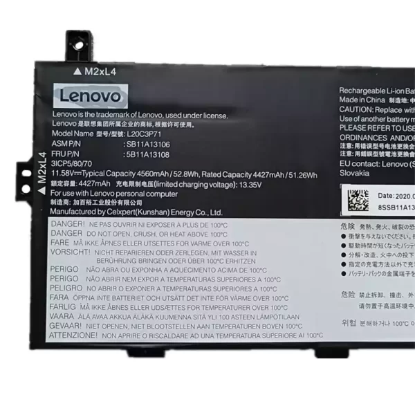 Bateria para portátil LENOVO X13 Yoga G2,SB11A13105 SB11A13106 5B11A13107 5B11A13108 - Image 3