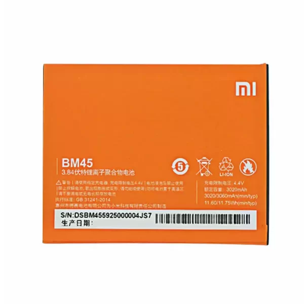 Bateria BM45 para Xiaomi Redmi Hongmi Note 2