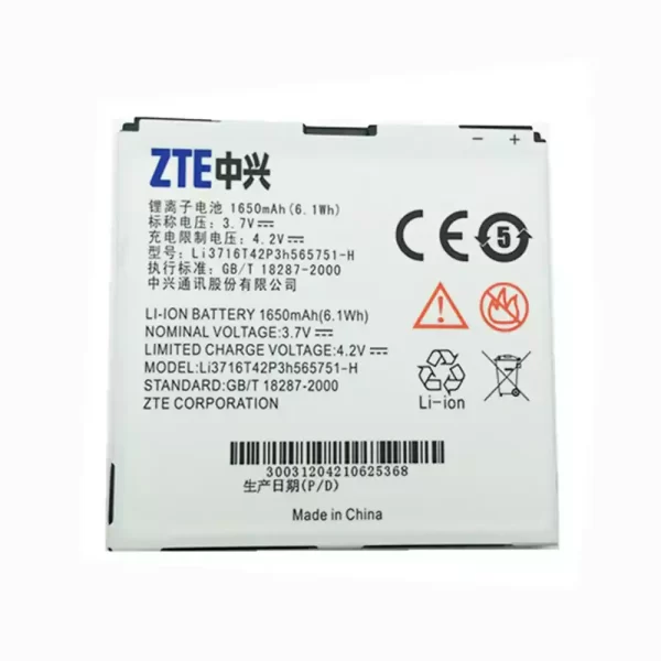 Bateria LI3716T42P3H565751-H para ZTE V889D,N880E,N860,N855D,U885,U880E