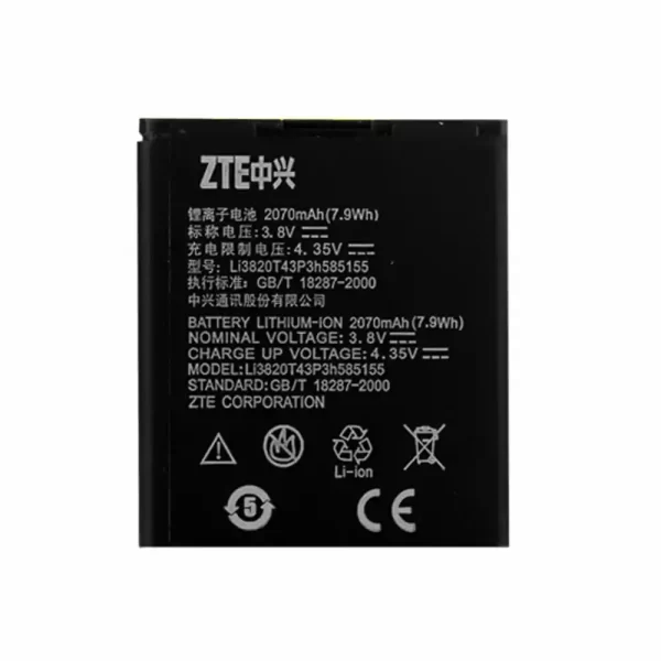 Bateria Li3820T43P3h585155 para ZTE N983,V983,U960E,Z998,Z930C,Z930L,N9510,N9511,Z796C