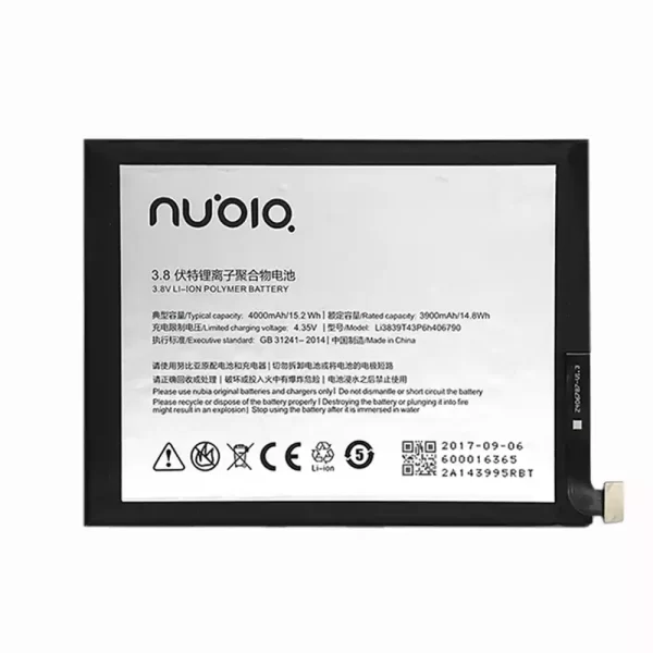 Bateria Li3839T43P6h406790 para Nubia Z11 MAX NX523J,NX535J