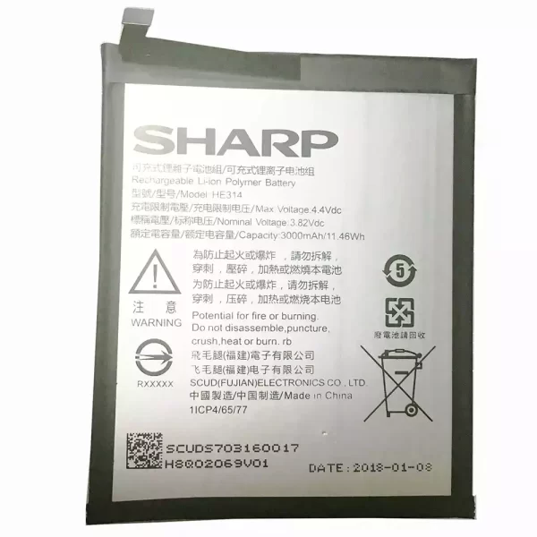 Bateria HE314 para Sharp Aquos Z2,A1