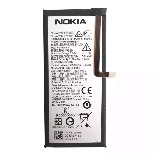 Bateria HE333 para Nokia 8 sirocco