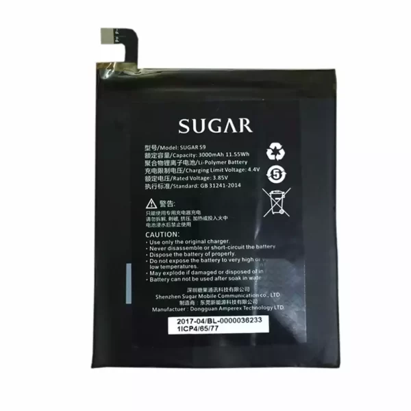 Bateria 356477 para SUGAR S9,F9