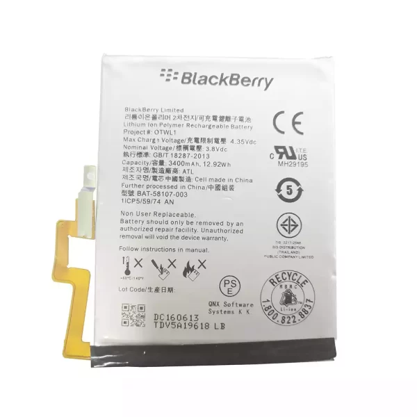 Bateria OTWL1 para Blackberry Passport Q30