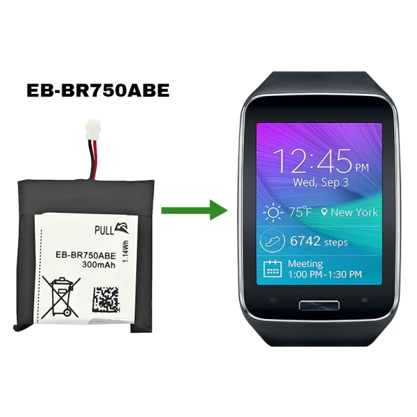 Bateria nova EB-BR750ABE para Samsung Galaxy Gear S R750,SM-R750,SM-N910A SM-N910V SM-N910A SM-N915P SM-N910T - Image 4