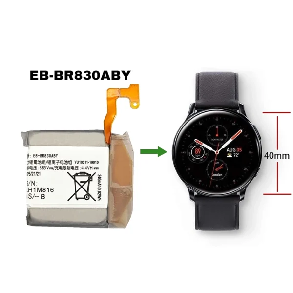 Bateria nova EB-BR830ABY para Samsung Galaxy Watch Active 2 (40mm) SM-R830 SM-R835 SM-R835U - Image 4