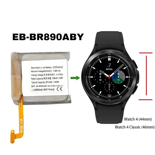 Bateria nova EB-BR890ABY para Samsung Galaxy Watch 4 Classic (46mm) SM-R890 SM-R895,Galaxy Watch 4 (44mm) SM-R870 SM-R875 SM-R875U - Image 4