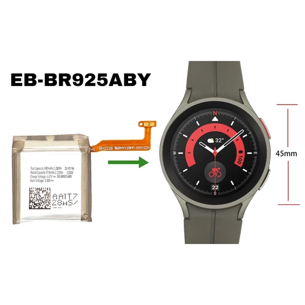 Bateria nova EB-BR925ABY para Samsung Galaxy Watch 5 Pro (45mm) SM-R920 SM-R925 - Image 4