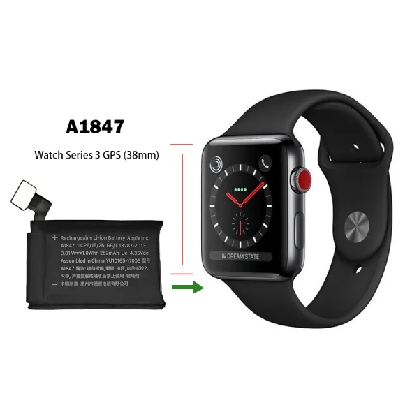 Bateria nova A1847 para Apple Watch Series 3 GPS (38mm) - Image 4