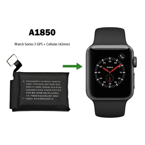 Bateria nova A1850 para Apple Watch Series 3 GPS + Cellular (42mm) - Image 4