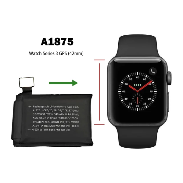 Bateria nova A1875 para Apple Watch Series 3 GPS (42mm) - Image 4