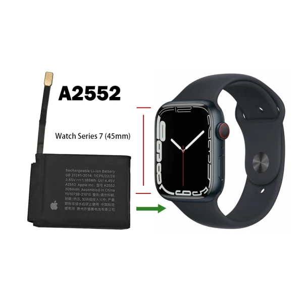 Bateria nova A2552 para Apple Watch Series 7 (45mm) A2474 A2477 A2478 - Image 4