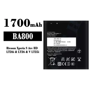 Bateria BA800 para Sony Ricsson Xperia S Arc HD / LT26i / V LT25i / LT26