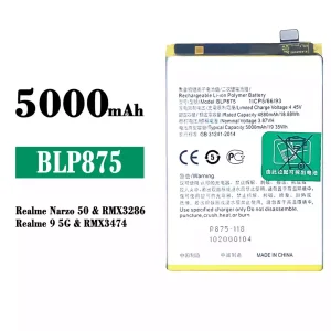 Bateria BLP875 para OPPO Realme Narzo 50 / Realme 9 5G