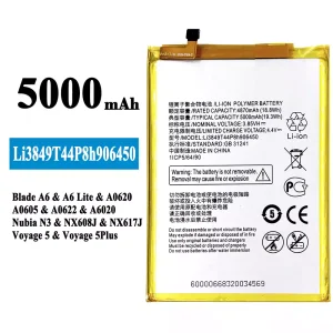 Bateria Li3849T44P8h906450 para ZTE Blade A6/A6 Lite/Nubia N3/Voyage 5/Voyage 5 PLUS