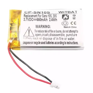 Bateria nova para auscultadores Sena 10S,20S,Sena 30K SP46,Sena Tufftalk Lite,Sena 10S-01,Sena 20s-01,Sena 20s evo,Sena 30K-01D,802540