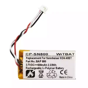 Bateria nova para auscultadores Sennheiser BAP 800,AHB571935PCT-03