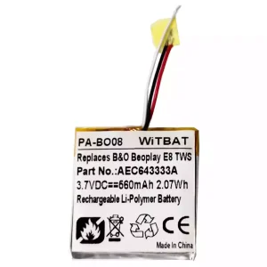 Bateria nova para auscultadores B&O B'eoplay E8, Be'oplay E8 TWS Case,AEC643333A