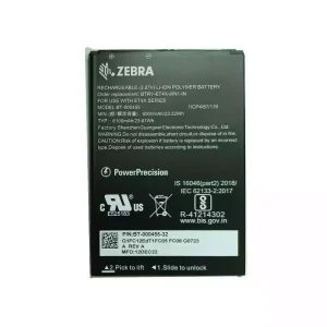 Bateria compatível para ZEBRA BT-000455 BTRY-ET4X-8IN1-IN